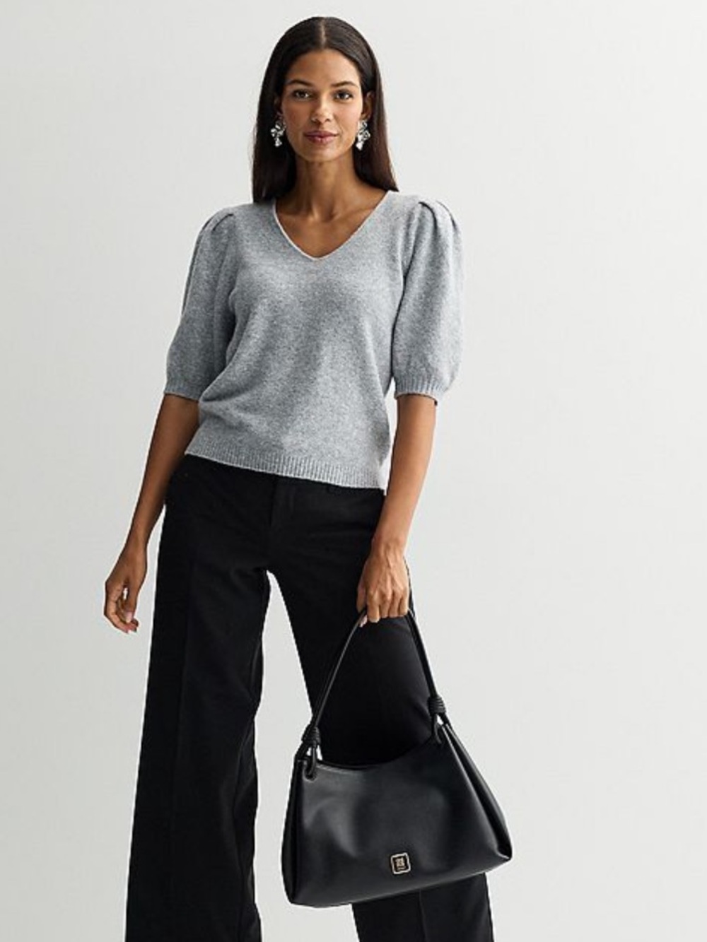 Nine West V-Neck Puff Sleeve Top Size XXL